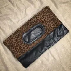LOWRYS FARM レオパード×黒 クラッチ&ハンドバック
