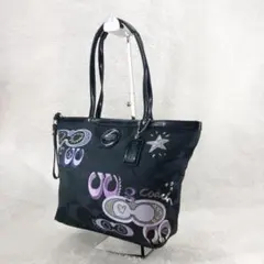 コーチ COACH ブラックシグネチャー トートバッグ 肩がけ ✧