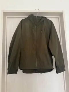 ユニクロマウンテンパーカーナイロンジャケット カーキ フード付き レディース M