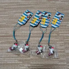 【希少】ハローキティ ストラップ付きキーホルダー 4個セット