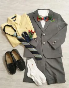 フォーマルスーツセット グレー マインクラフト 120 ローファー 入学式