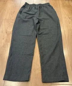 レディース ダークグレー カジュアルパンツ ゴムウエスト