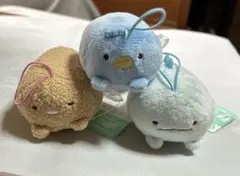 すみっコぐらしうつぶせゴム紐付きぬいぐるみマスコット３個セット