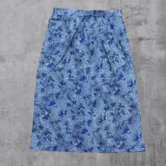 ヴィンテージ ミモレ丈 タイトスカート 花柄 Ｌ レトロ フェミニンのサムネイル