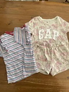 GAP 花柄セットアップ　ボーダーフリルTシャツ