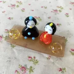 ひなまつり　ガラス細工　ミニ　お雛様　置物　ミニチュア　４個セット