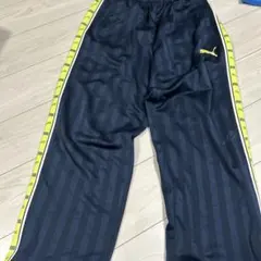 Puma ストライプジャージパンツ ネイビー/イエローY2K