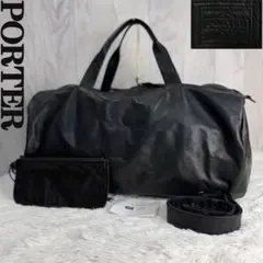 人気♡PORTER ポーター ロゴ レザー 2way ボストンバッグ 吉田カバン