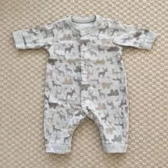 UNIQLO 動物柄ロンパース 60サイズ グレー系　ユニクロ