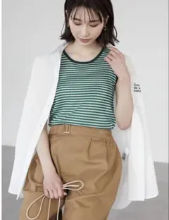 chocol raffine robe ボーダーニットタンクトップ