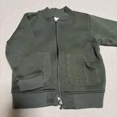 petit main ジップアップアウター カーキ　裏起毛　90センチ