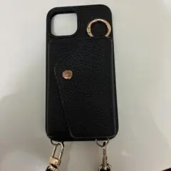 カード収納付き スマホショルダーケース ブラック