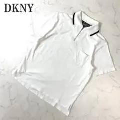 DKNY ダナキャラン 半袖ポロシャツ 白 コットン100％ S C5726