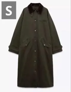 ZARAワックスフィニッシュ コーデュロイカラートレンチコート