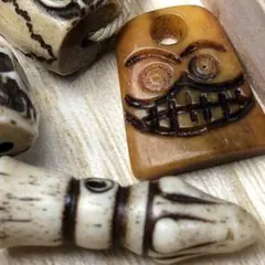 天珠 骨製 カパラ 頭蓋骨 クマントーン 魔除け 呪物系 開運・守護