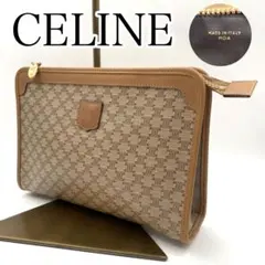 極美品　CELINE クラッチバッグ ベージュ マカダム　トリオンフ　小物入れ