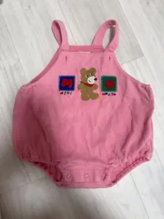 ミキハウス ベビー レトロ ダルマオール 70 80 85 ピンク クマ