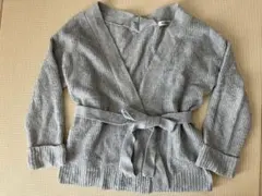 レディース　リボンベルト付きカーディガン