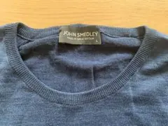 JOHN SMEDLEY インディゴブルー L クルー30GG イギリス製のサムネイル