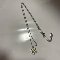 ネックレス シルバー ゴールド ホワイト ストーン 雪 結晶 アナ雪 風