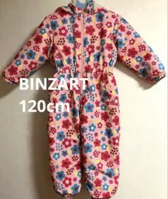 BINZART スキーウェア　ジャンプスーツ　ピンク　花柄　120 フード
