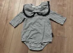 アプレレクール　リボン衿ロンパース ボーダー