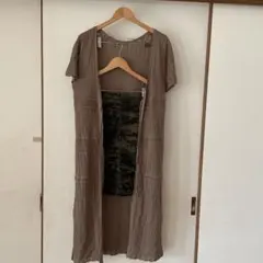 GUロングカーディガン＆迷彩柄ミニスカート