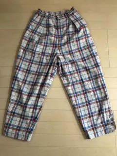 チェックパンツ［チェック・ベージュ］