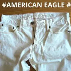 AMERICAN EAGLE メンズ ホワイトデニムパンツ 白 ストレートのサムネイル