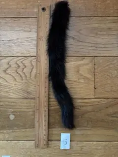 5ミンクの毛 ダークブラウン カラビナ付き