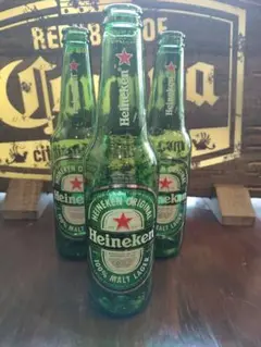 ハイネケンビール330ml 空瓶 3本セット‼王冠付き‼