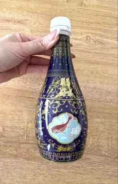 希少 谷川醸造 瑠璃家紋壺 空き瓶 720ml 揚羽蝶 昭和レトロ 日本酒