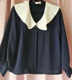 DHOLIC　ビックカラーブラウス紺