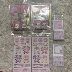 サンリオ マイメロ クロミ クリアバッグ、ステッカー、付箋セット 未開封新品