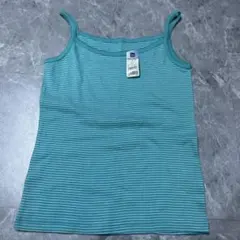 【同梱200円】キャミソール 水色 L ボーダー