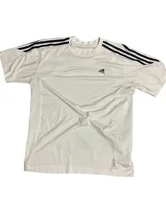 adidas アディダス スポーツウェア 古着 ホワイト Tシャツ 3本ライン