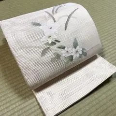 未使用品　正絹　夏の絽の開き名古屋帯《花》のサムネイル