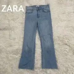 ✨ ZARA ザラ ストレッチデニムパンツ　ブーツカット　フレアパンツ　ブルー