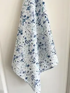 花柄　KOKKA ハンカチ　53cm ブルー系　綿100% ハンドメイド