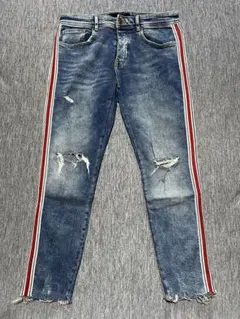 ZARA ザラ ダメージジーンズ サイドライン