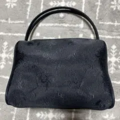 【美品】ブラックフォーマルバッグおしゃれ柄エンボス加工