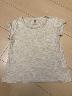 Tシャツ　グレー　フリル　H&M　100