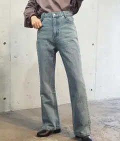 【tiptop】セミフレアデニムパンツ　サックスブルーのサムネイル