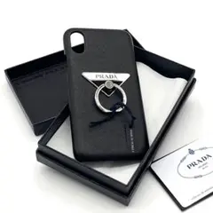 PRADA プラダ サフィアーノ iPhoneX/XS ケース リング付き 黒のサムネイル