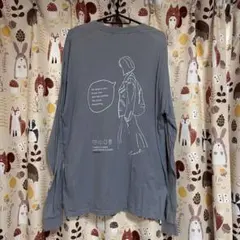 CONFIRM 古着 ロゴ ロンT 長袖Tシャツ トレーナー Lサイズ 青 秋