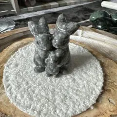 ✨グレーの親子ウサギ✨シェルストーン？ピカソストーン？オーシャンジャスパー？