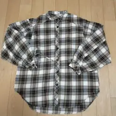 美品　Lutique チェック柄 バンドカラーシャツ 長袖 チュニック　L