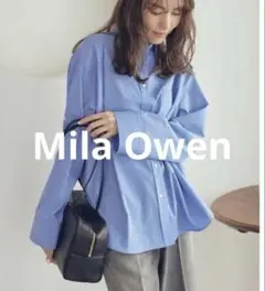 Mila Owen ミラオーウェン 長袖シャツ ブルー ハイライン　１のサムネイル
