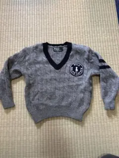 【送料込】Polo by Ralph Laurenグレー ケーブルニットセーター