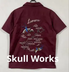 Skull Works ワークシャツ 半袖 刺繍 スカルワークス Lサイズのサムネイル